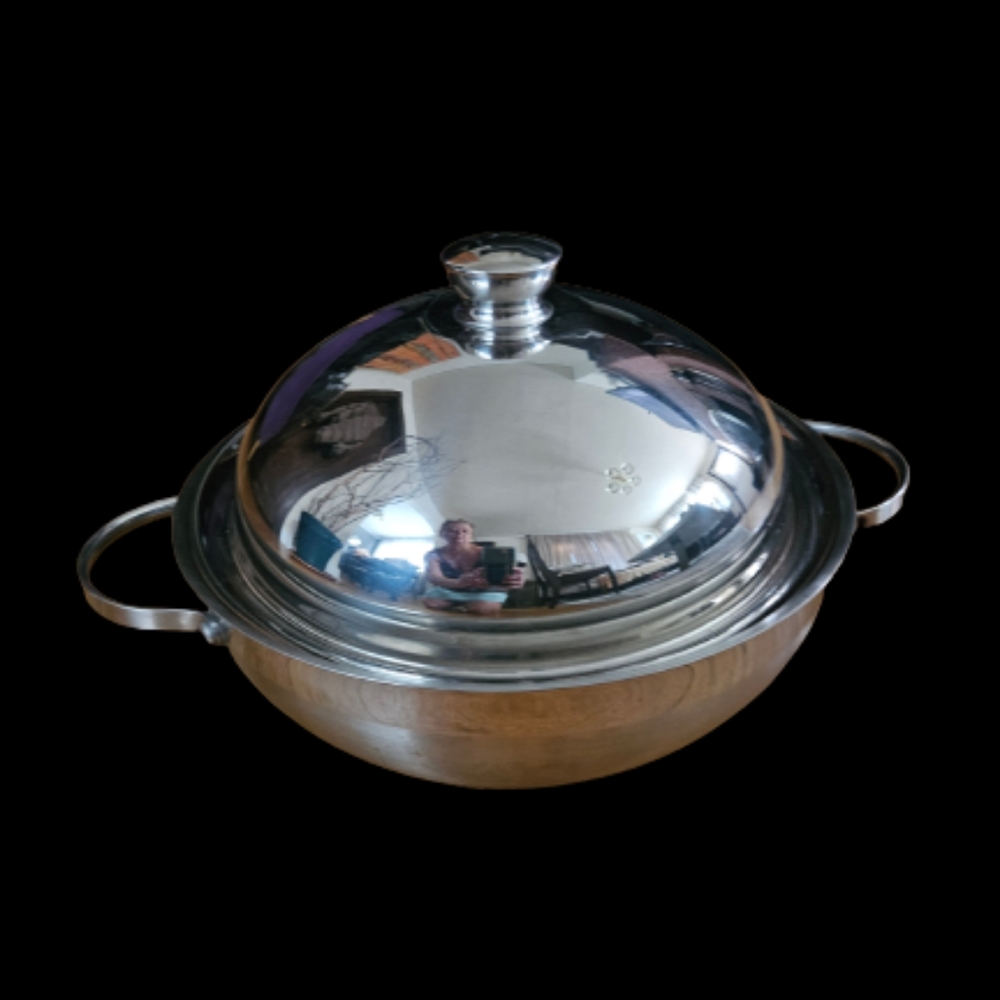 *Palm Restaurant 5 quart Double Handled Dome Lid 18/10 Stainless Steel Pan